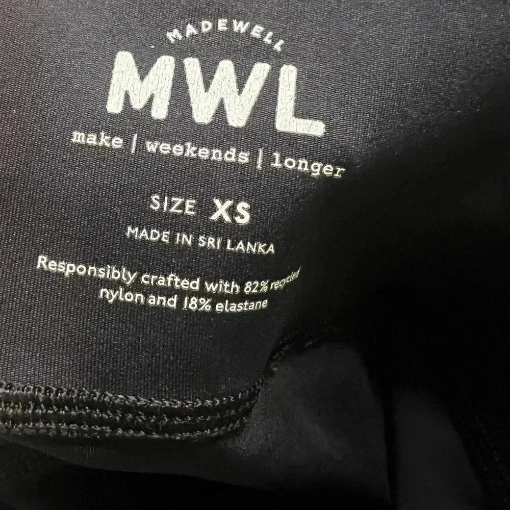 Madewell High Rise Black Biker Legging Shorts yoga XS women’s athletic workout - Picture 4 of 5
